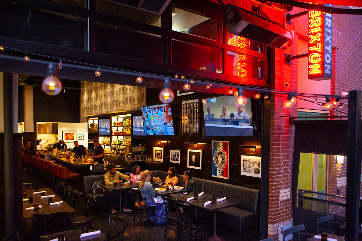 An interior shot of a bar.