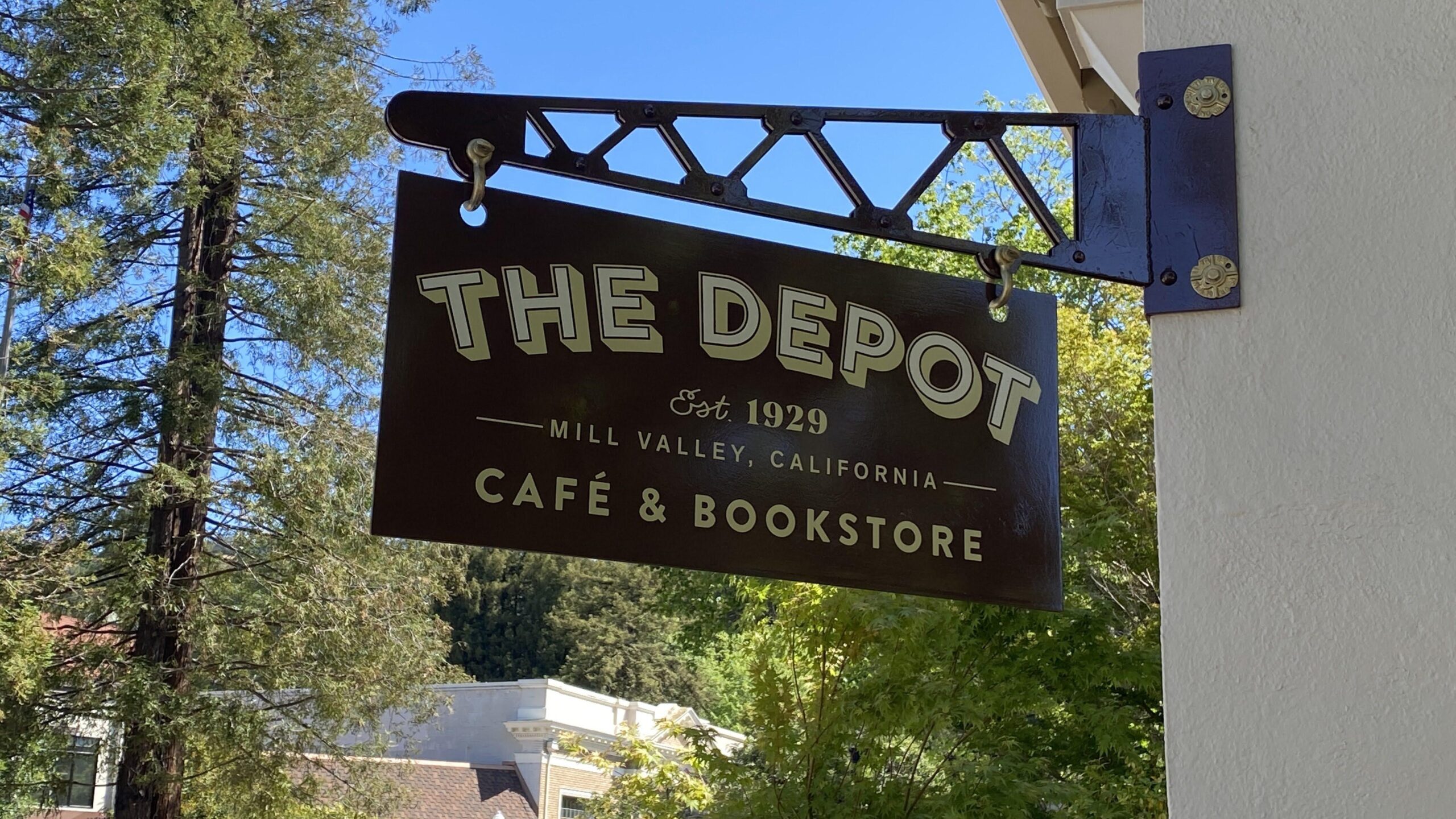 The Depot Cafe and Bookstore sign